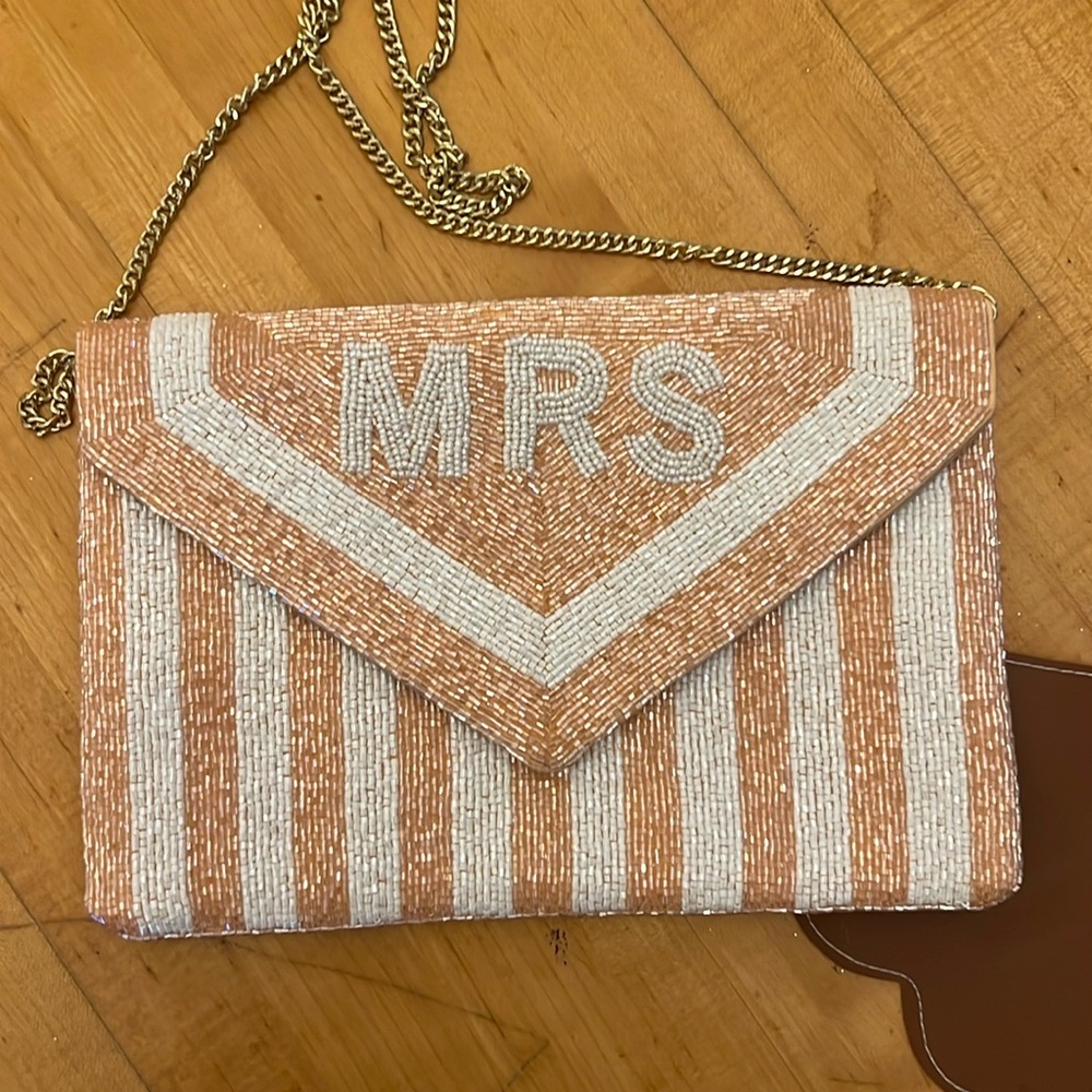 MRS  Rose Gold and White Purse
